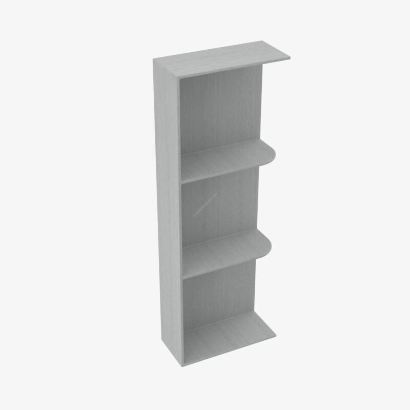 Wall End Shelf with Open Shelves AN-WES542 Forevermark Nova Light Grey Shaker