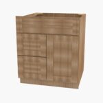 Combo Vanity with Right Drawer   Woodland Brown Shaker Cabinet