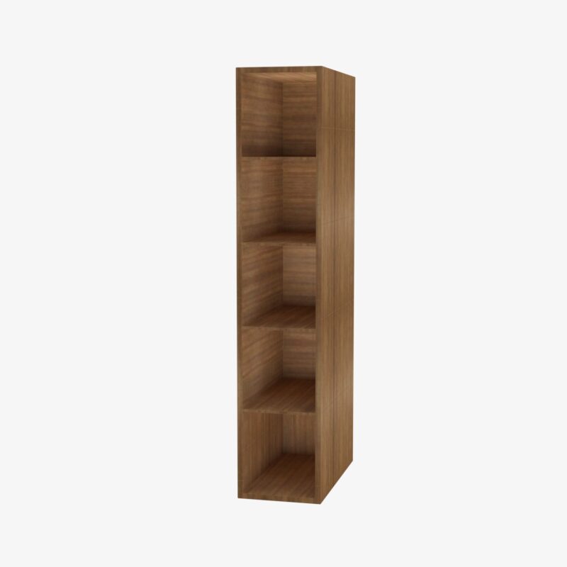 Wall Glass Door with No Mullion and with Clear Glass   Woodland Brown Shaker Cabinet