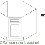 Diagonal Corner Sink AH-BDCF36 Forevermark Homestead OAK Shaker