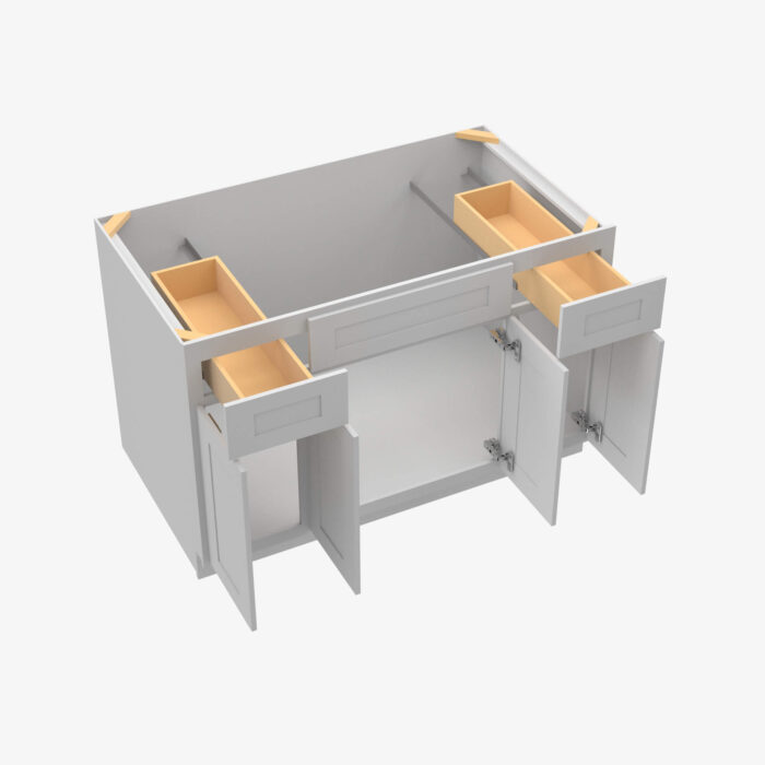 Forevermark AB S4821B12D 34 12 Double Door 48 Inch Sink Base Combo Vanity with Drawers Lait Grey Shaker Grey 48 Inch Cabinet 3