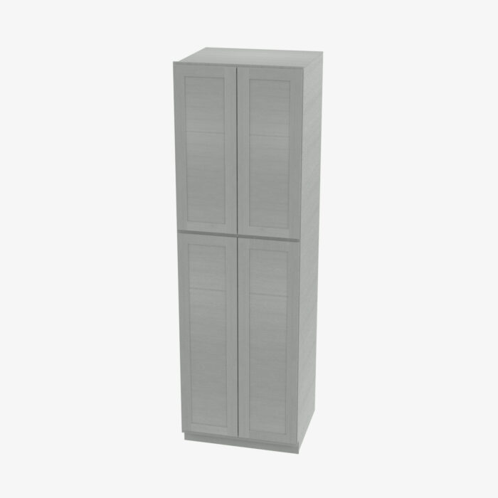 Forevermark AN WP2484B Four Door 24 Inch Tall Wall Pantry Cabinet with Butt Doors Nova Light Grey Shaker Grey 24 Inch Cabinet 6