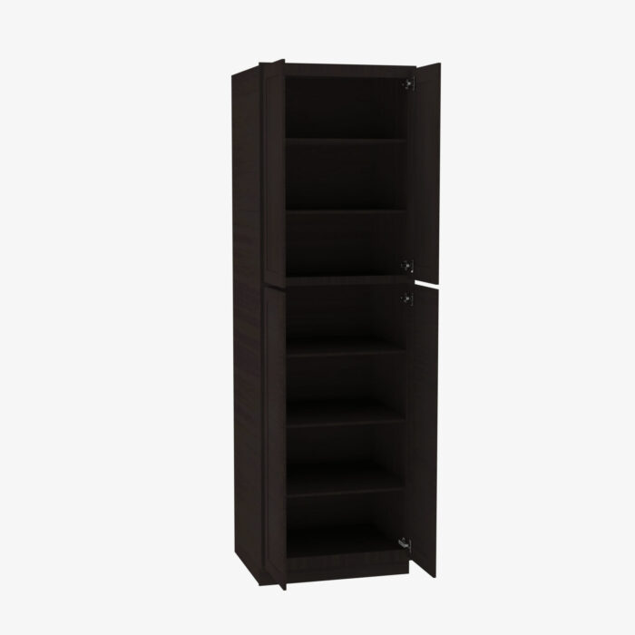 Forevermark AP WP2484B Four Door 24 Inch Tall Wall Pantry Cabinet with Butt Doors Pepper Shaker Espresso 24 Inch Cabinet 3