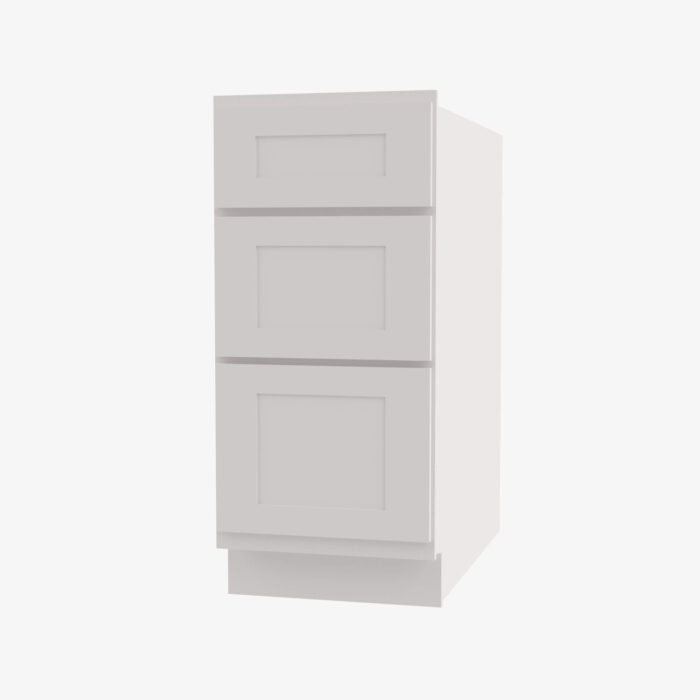 Forevermark AW DB18 3 18 Inch 3 Drawer Pack Base Cabinet Ice White Shaker White 18 Inch Cabinet