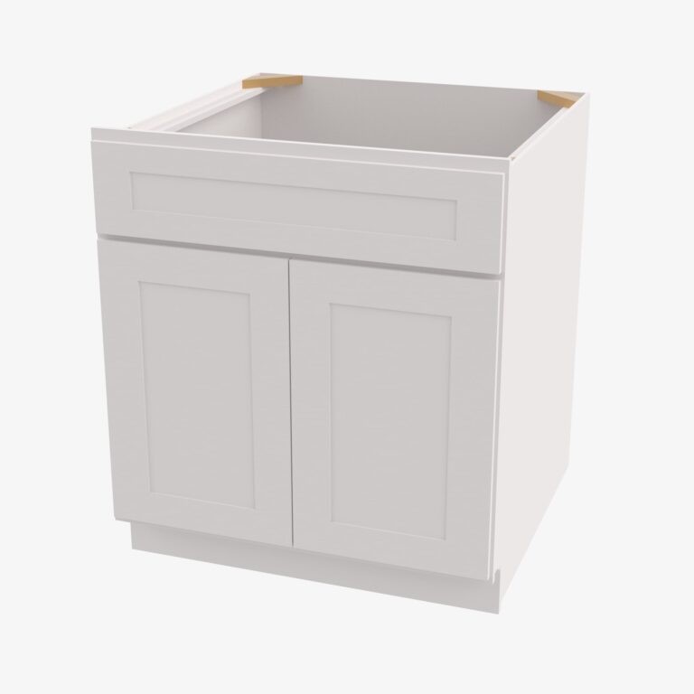 Forevermark AW S2421B 34 12 Double Door 24 Inch Sink Base Vanity with Drawers Ice White Shaker White 24 Inch Cabinet 2