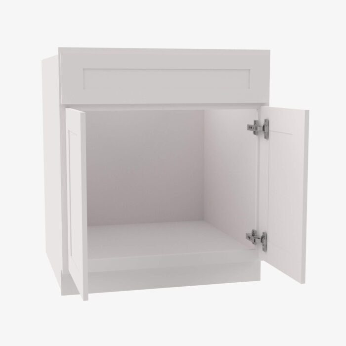 Forevermark AW S2421B 34 12 Double Door 24 Inch Sink Base Vanity with Drawers Ice White Shaker White 24 Inch Cabinet 3