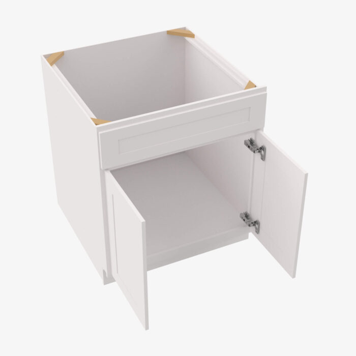 Forevermark AW S2421B 34 12 Double Door 24 Inch Sink Base Vanity with Drawers Ice White Shaker White 24 Inch Cabinet 4
