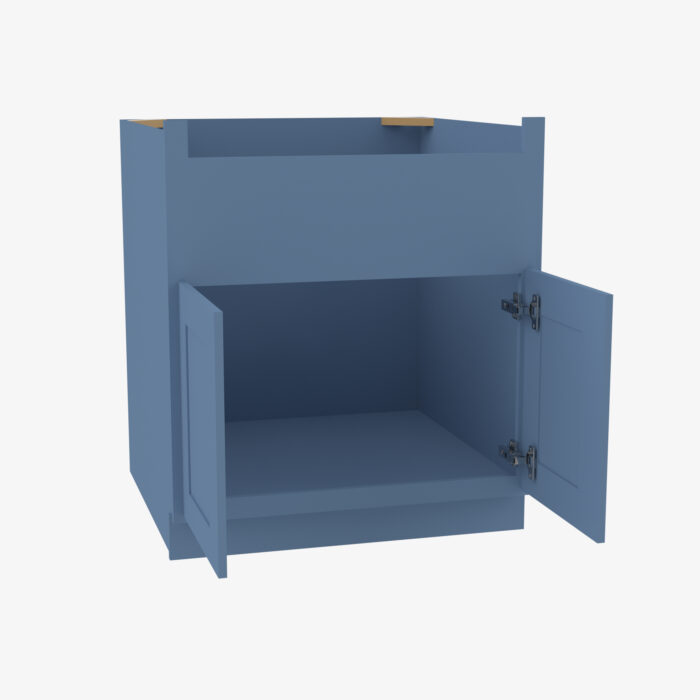 Forevermark AX FSB36B Double Door 36 Inch Farmhouse Sink Base Cabinet Xterra Blue Shaker Blue 36 Inch Cabinet 4