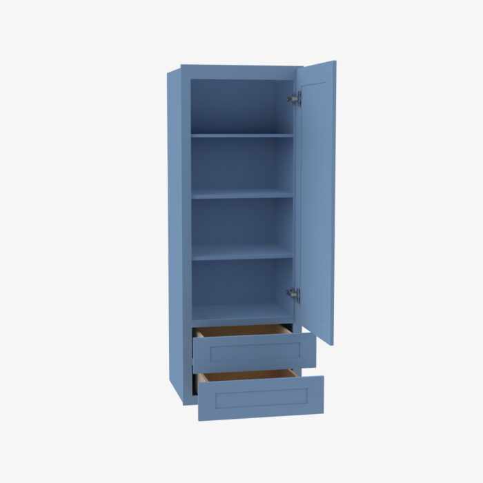 Forevermark AX W2D1848 Single Door Cabinets 18 Inch Wall Cabinet With 2 Built In Drawers XTerra Blue Shaker Blue 18 Inch Cabinet 6