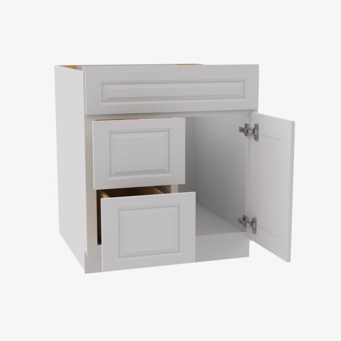 Forevermark GW S3021DL 34 12 Single Door Cabinets 30 Inch Combo Vanity with Left Drawer Gramercy White White 30 Inch Cabinet 3