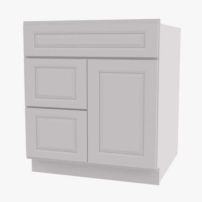 Forevermark GW S3021DL 34 12 Single Door Cabinets 30 Inch Combo Vanity with Left Drawer Gramercy White White 30 Inch Cabinet