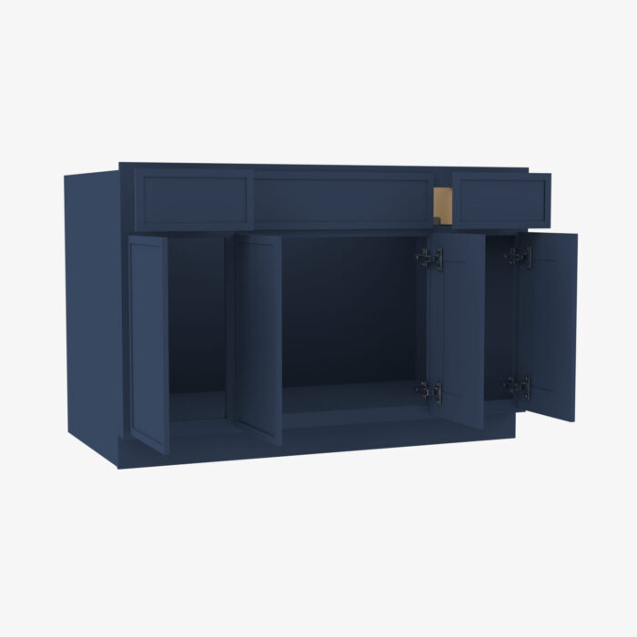 Forevermark PD S4821B12D 34 12 Double Door 48 Inch Sink Base Combo Vanity with Drawers Petit Blue Blue 48 Inch Cabinet 3