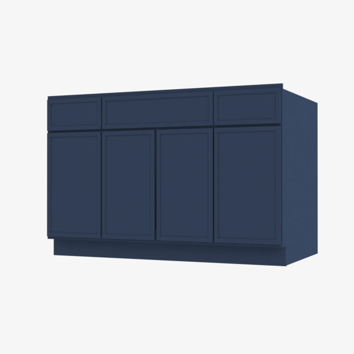 Forevermark PD S4821B12D 34 12 Double Door 48 Inch Sink Base Combo Vanity with Drawers Petit Blue Blue 48 Inch Cabinet 7