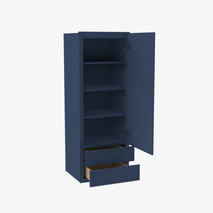 Forevermark PD W2D1860 Single Door Cabinets 18 Inch Wall Cabinet With 2 Built In Drawers Petit Blue Blue 18 Inch Cabinet 2