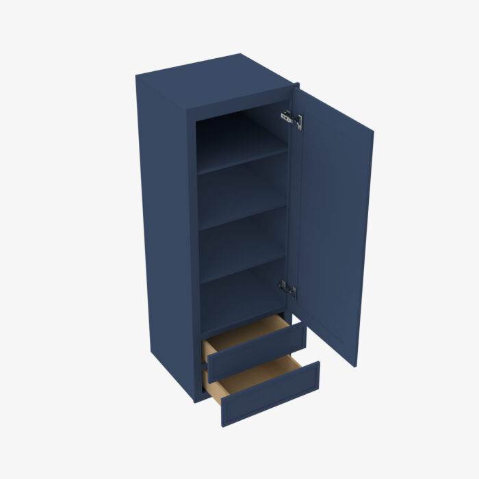 Forevermark PD W2D1860 Single Door Cabinets 18 Inch Wall Cabinet With 2 Built In Drawers Petit Blue Blue 18 Inch Cabinet