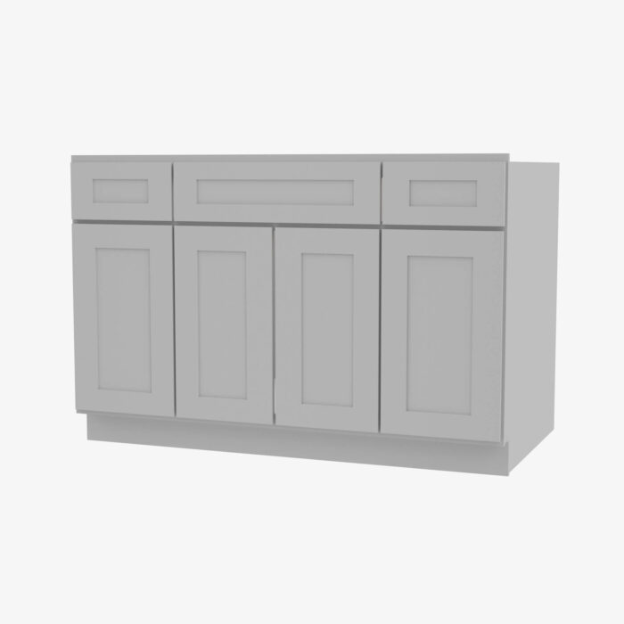 ab s4821b12d 34 1 2 double door 48 inch sink base combo vanity with drawers lait grey shaker