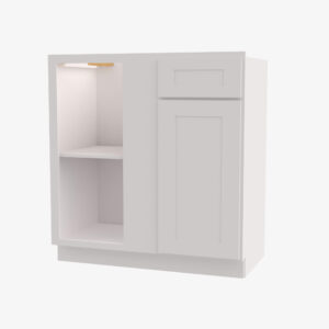 aw bblc39 42 36w double door 36 inch base blind corner cabinet ice white shaker