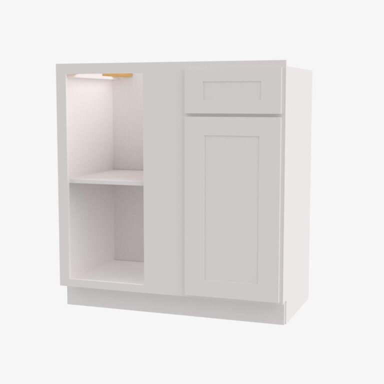 aw bblc45 48 42w double door 42 inch base blind corner cabinet ice white shaker