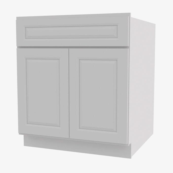 gw b30b double door 30 inch base cabinet gramercy white