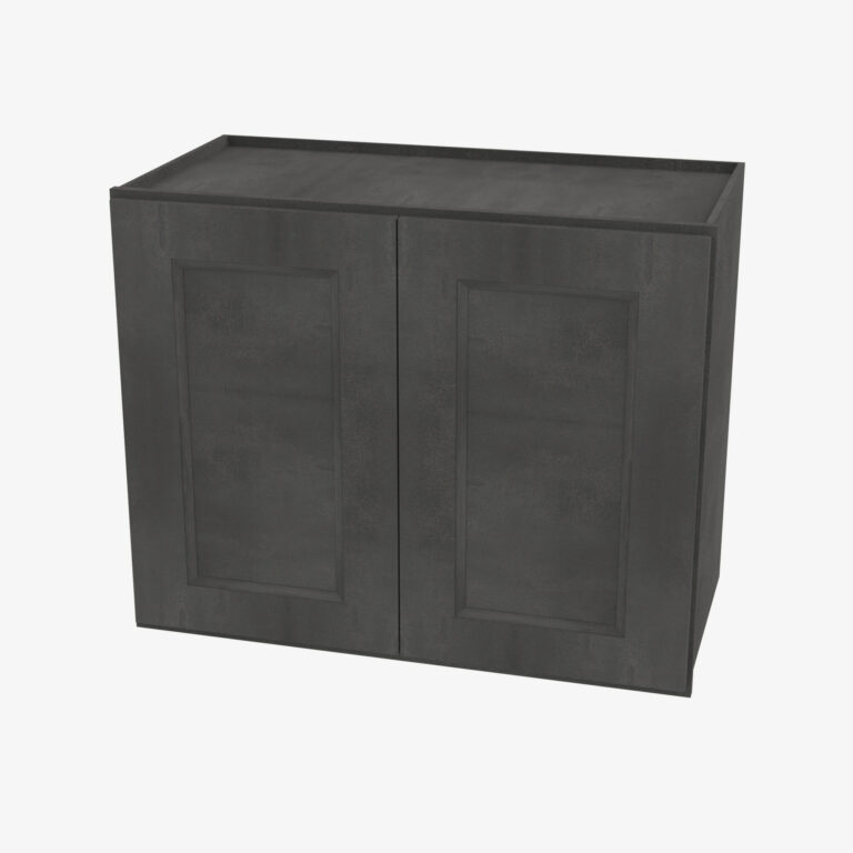 Double (Butt) Door Wall Kitchen Cabinet AA-W3642B Forevermark Blaze Black Shaker