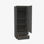 Forevermark Blaze Black Shaker Wall Cabinet – 2 Built-in Drawer