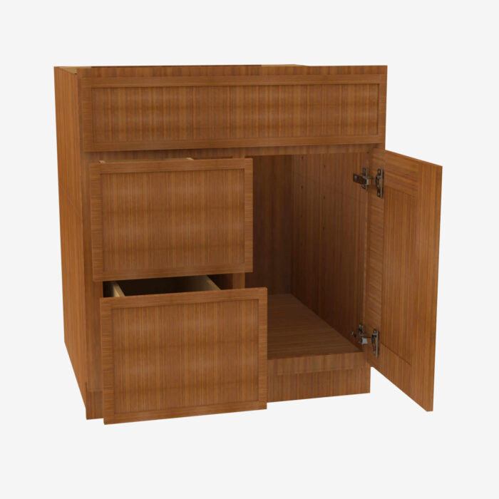 Forevermark PR S3621BDL 34 12 Double Door 36 Inch Sink Base Combo Vanity with Left Drawer Petit Brown Brown 36 Inch Cabinet 3