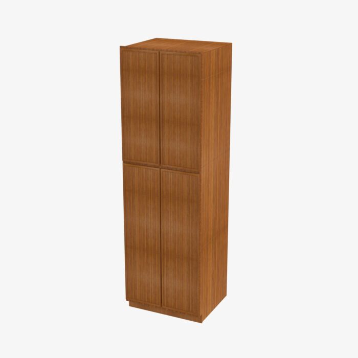 Forevermark PR WP2496B Four Door 24 Inch Tall Wall Pantry Cabinet with Butt Doors Petit Brown Brown 24 Inch Cabinet 4