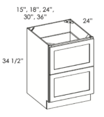 2 Drawer Pack Petit White Cabinet