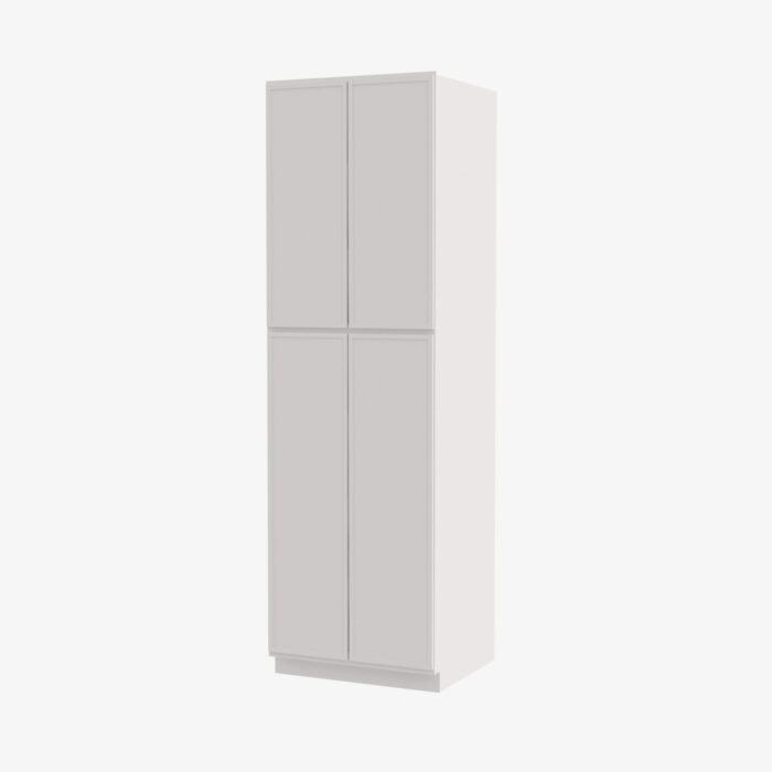 Forevermark PW WP2496B Four Door 24 Inch Tall Wall Pantry Cabinet with Butt Doors Petit White White 24 Inch Cabinet 2