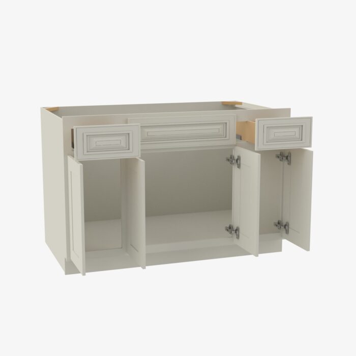 Forevermark SL S4821B12D 34 12 Double Door 48 Inch Sink Base Combo Vanity with Drawers Signature Pearl White 48 Inch Cabinet 3