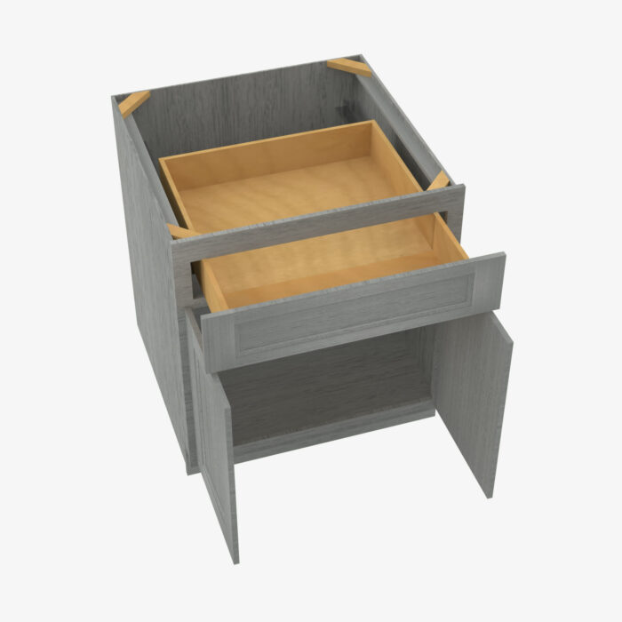 Forevermark TG B24B Double Door 24 Inch Base Cabinet Midtown Grey Grey 24 Inch Cabinet 6