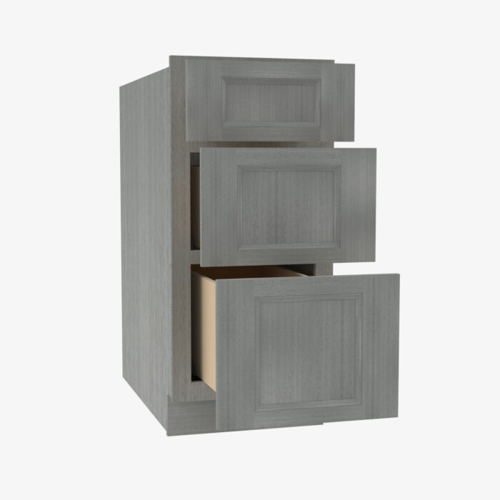 Forevermark TG DB12 3 12 Inch 3 Drawer Pack Base Cabinet Midtown Grey Grey 12 Inch Cabinet 2