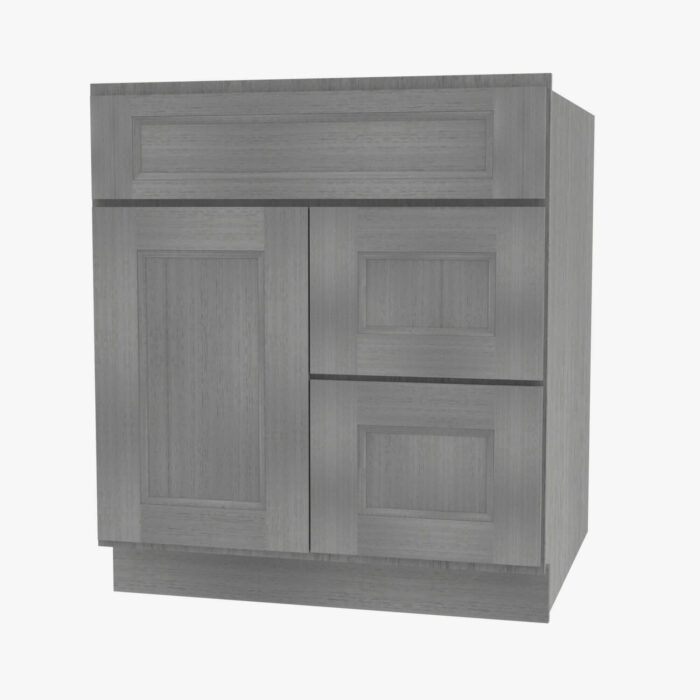 Forevermark TG S3021DR 34 12 Single Door Cabinets 30 Inch Combo Vanity with Right Drawer Midtown Grey Grey 30 Inch Cabinet 3