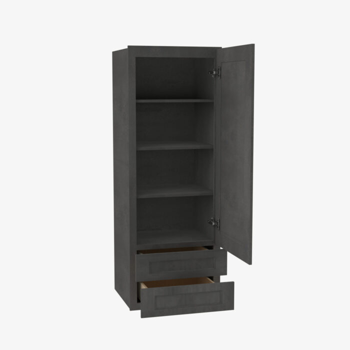 Forevermark TS W2D1848 Single Door Cabinets 18 Inch Wall Cabinet With 2 Built In Drawers Townsquare Grey Grey 18 Inch Cabinet 2