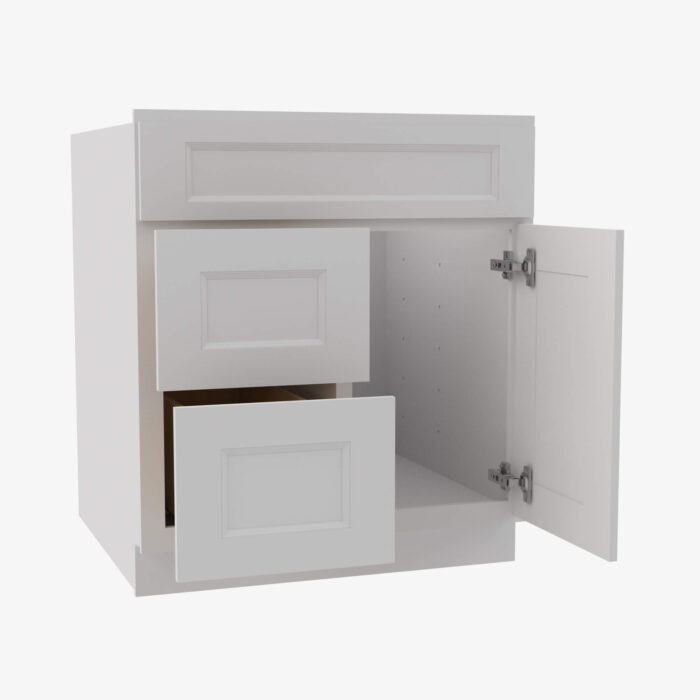 Forevermark TW S3621BDL 34 12 Double Door 36 Inch Sink Base Combo Vanity with Left Drawer Uptown White White 36 Inch Cabinet 3