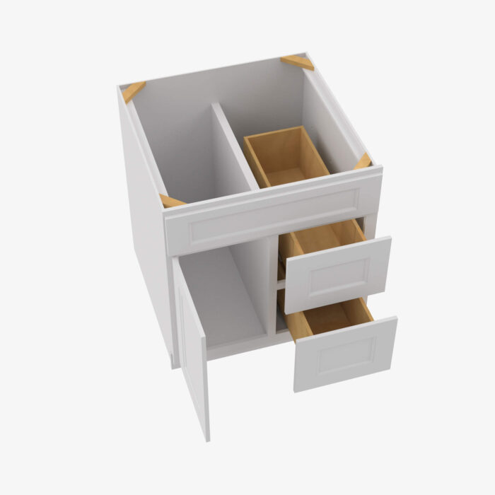 Forevermark TW S3621BDR 34 12 Double Door 36 Inch Sink Base Combo Vanity with Right Drawer Uptown White White 36 Inch Cabinet 4