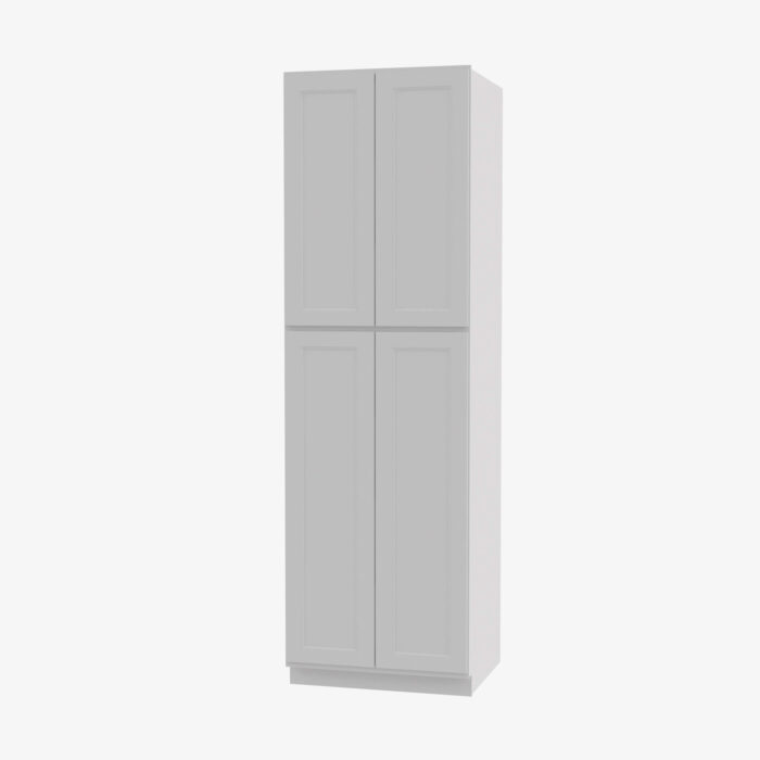 Forevermark TW WP2490B Four Door 24 Inch Tall Wall Pantry Cabinet with Butt Doors Uptown White White 24 Inch Cabinet