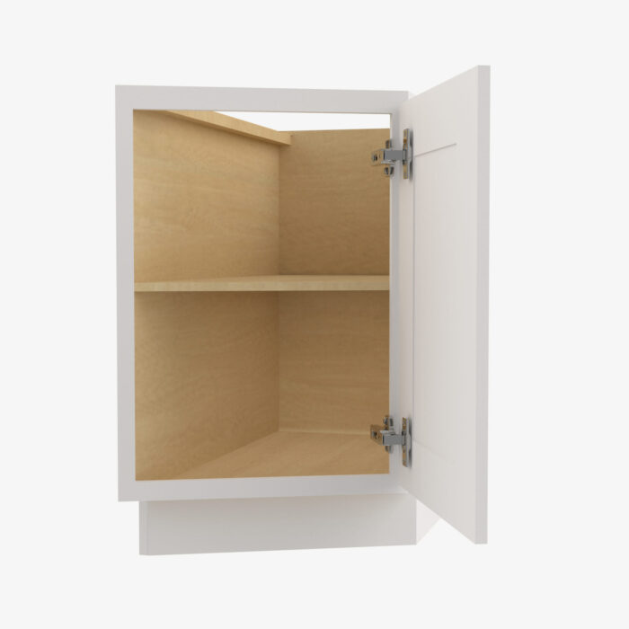 Forevermark VW BTC12L Single Door Cabinets 12 Inch Base Base Transitional Cabinet Left Rio Vista White Shaker White 12 Inch Cabinet 2
