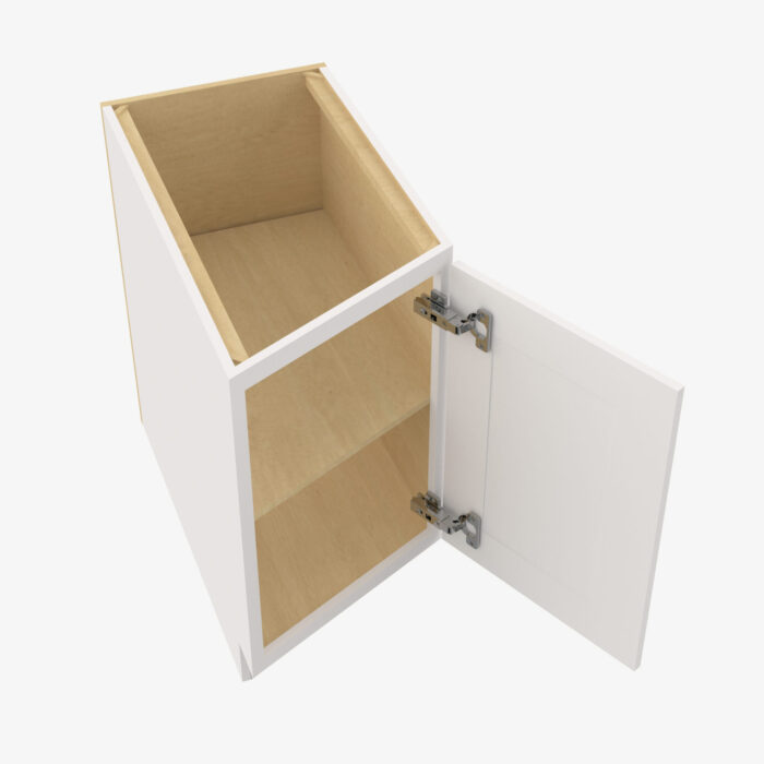 Forevermark VW BTC12L Single Door Cabinets 12 Inch Base Base Transitional Cabinet Left Rio Vista White Shaker White 12 Inch Cabinet
