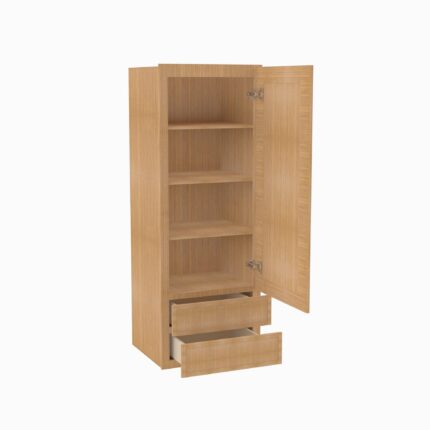 Forevermark Petit OAK Wall Cabinet – 2 Built-in Drawer