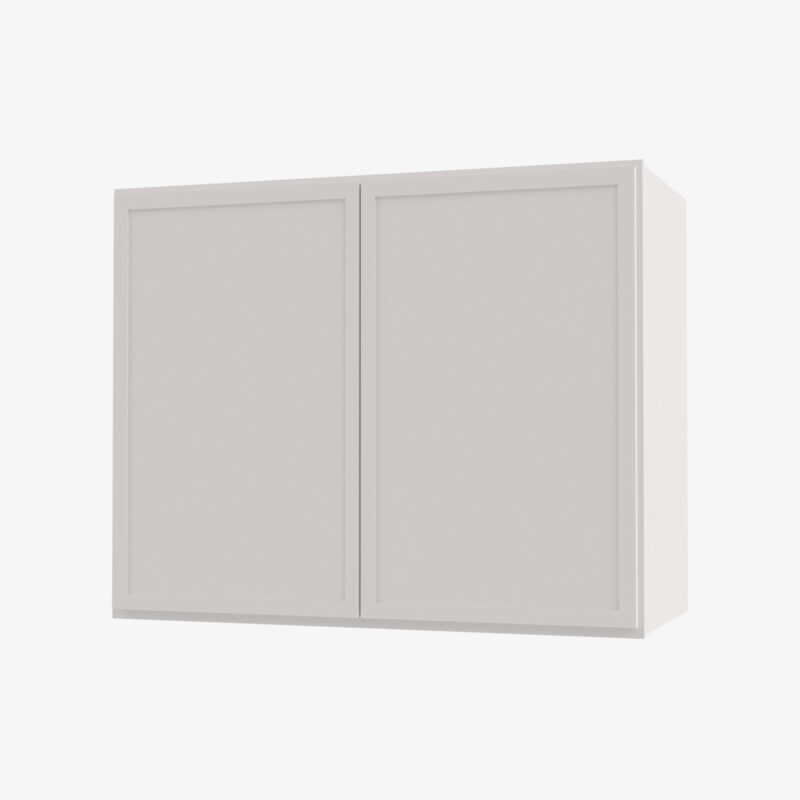 Wall Glass Door with No Mullion and with Clear Glass   Petit White Cabinet