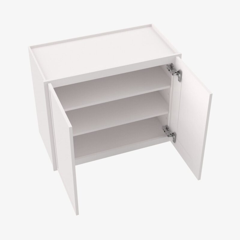 Wall Glass Door with No Mullion and with Clear Glass PW-W3642BGD Forevermark Petit White
