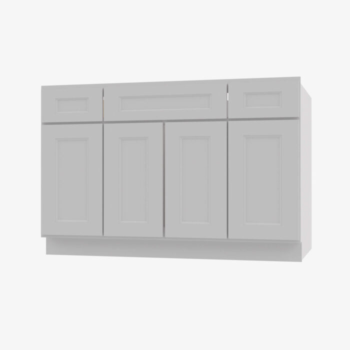 tw s4821b12d 34 1 2 double door 48 inch sink base combo vanity with drawers uptown white