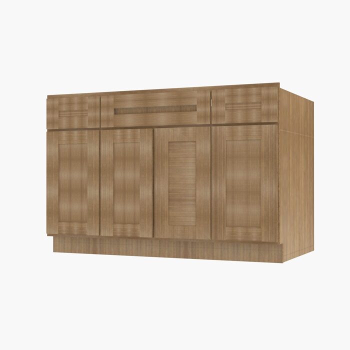 Forevermark AR S4821B12D 34 12 Double Door 48 Inch Sink Base Combo Vanity with Drawers Woodland Brown Shaker Brown 48 Inch Cabinet 2