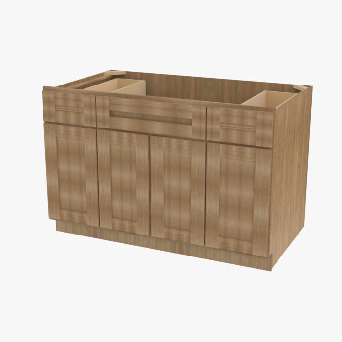 Forevermark AR S4821B12D 34 12 Double Door 48 Inch Sink Base Combo Vanity with Drawers Woodland Brown Shaker Brown 48 Inch Cabinet 3
