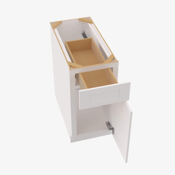 Forevermark AW B09 Single Door Cabinets 9 Inch Base Cabinet Ice White Shaker White 9 Inch Cabinet 4