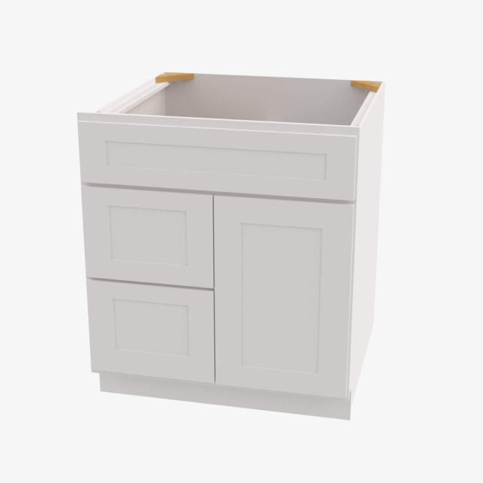 Forevermark AW S3021DL 34 12 Single Door Cabinets 30 Inch Combo Vanity with Left Drawer Ice White Shaker White 30 Inch Cabinet 2