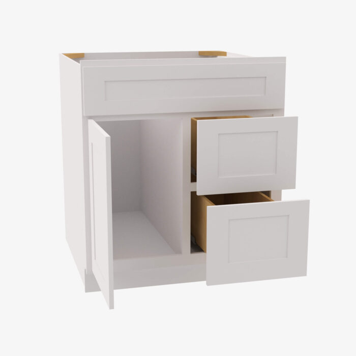 Forevermark AW S3021DR 34 12 Single Door Cabinets 30 Inch Combo Vanity with Right Drawer Ice White Shaker White 30 Inch Cabinet 3