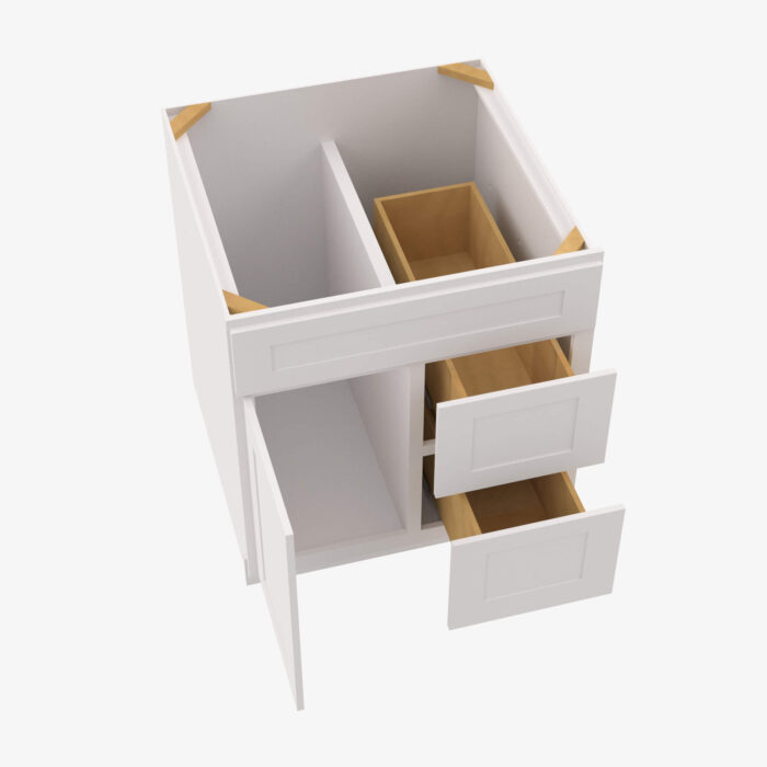 Forevermark AW S3021DR 34 12 Single Door Cabinets 30 Inch Combo Vanity with Right Drawer Ice White Shaker White 30 Inch Cabinet 4