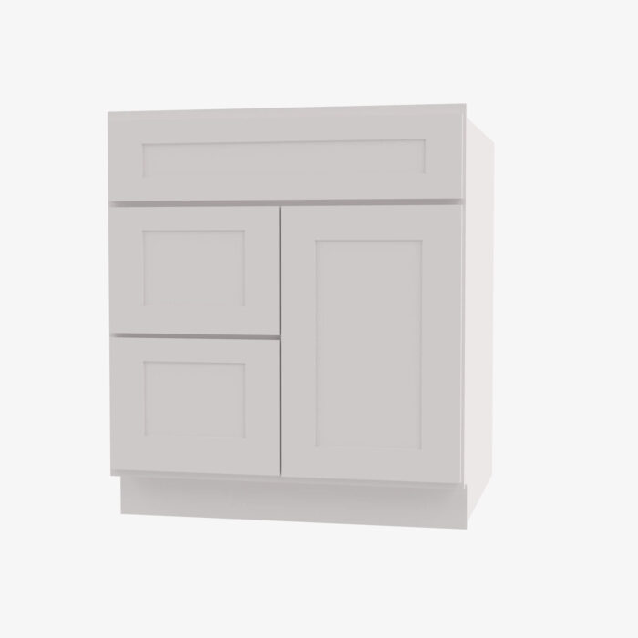 Forevermark AW S3621BDL 34 12 Double Door 36 Inch Sink Base Combo Vanity with Left Drawer Ice White Shaker White 36 Inch Cabinet